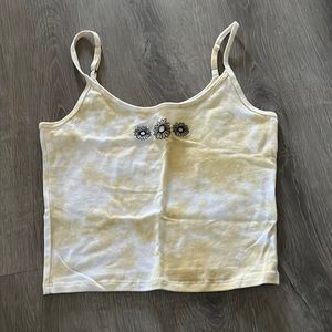 sunflower crop top Hollister size small yellow adjustable straps.